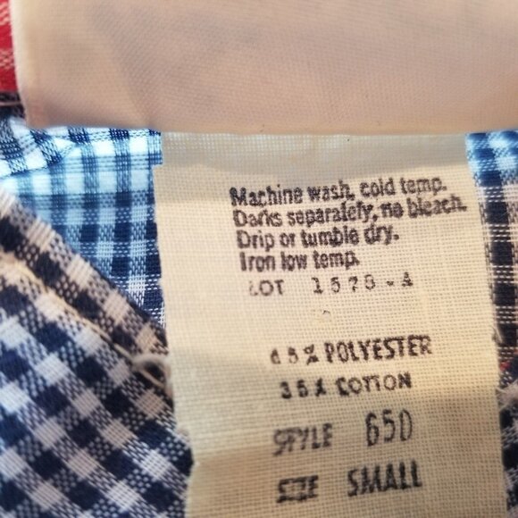 Ms. Paquette Women's 3/4 Sleeves Placket Shirt Gingham Small Blue Casual Blouse - Picture 4 of 8